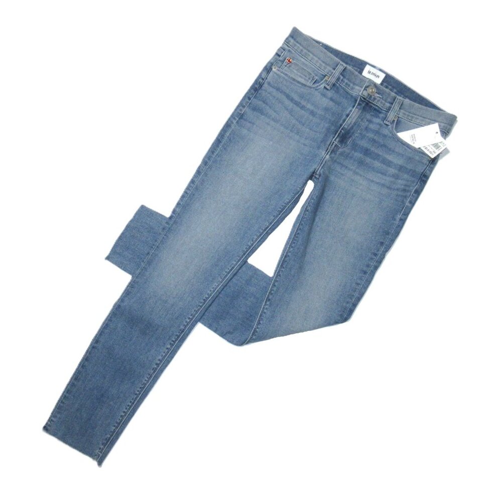 NWT HUDSON Natalie Super Skinny in Charted Raw Hem Stretch Ankle Jeans 27